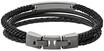 FOSSIL Herren Armband "JF03185793", Leder/Edelstahl, SCHWARZ/SILBER