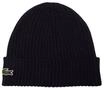LACOSTE Unisex M&uuml;tze - Strickm&uuml;tze, Beanie, Wolle, Logo-Patch, One Size, blau, Size