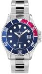 DUGENA Sportliche Armbanduhr Diver Automatik, silber/blau/rot