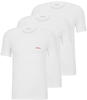 HUGO Unterhemd 3er Pack, Rundhals, Logo, Baumwolle, uni, für Herren, weiß, L