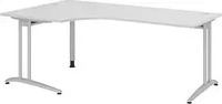 Schreibtisch Bela H650-850xB2000xT1200mm, lichtgrau Winkelf.R/L C-Fu&szlig;