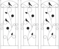 vidaXL Gartenzaun 3 pcs Schwarz 110 x 40 cm Stahl