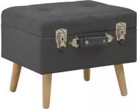 vidaXL Hocker mit Stauraum 40 cm Dunkelgrau Stoff