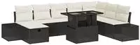 vidaXL Garten-Sofa-Set 9 pcs Schwarz Poly-Rattan