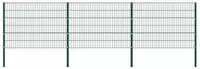 vidaXL Zaunelement mit Pfosten Eisen 522 x 120 cm Gr&uuml;n
