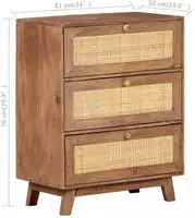 vidaXL Sideboard 61x35x76 cm Massivholz Mango