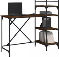 vidaXL Computertisch mit Regal Braun Eiche-Optik 120x47x109 cm