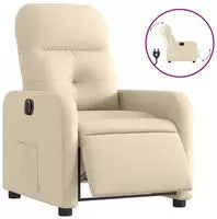 vidaXL Relaxsessel Elektrisch Creme Stoff