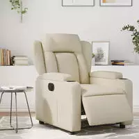 vidaXL Relaxsessel Elektrisch Creme Kunstleder