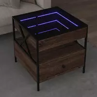 vidaXL Couchtisch mit Infinity-LED Schwarz 50x50x51 cm