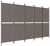 vidaXL 5-tlg. Paravent Anthrazit 250x220 cm Stoff