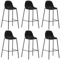 vidaXL Barhocker 6 Stk. Schwarz Stoff