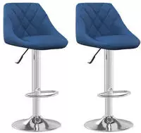 vidaXL Barhocker 2 Stk. Blau Samt