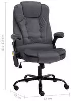 vidaXL Massage-B&uuml;rostuhl Dunkelgrau Samt