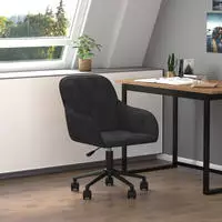 vidaXL B&uuml;rostuhl Drehbar Schwarz Samt