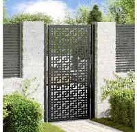 vidaXL Gartentor Schwarz 100x175 cm Stahl Kreuz-Design