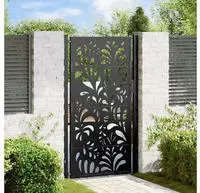 vidaXL Gartentor Schwarz 100x175 cm Stahl Wellendesign