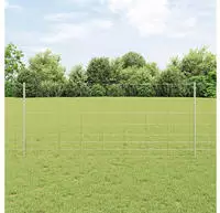vidaXL Wildzaun mit Pfosten 100 x 1 m (B x H) Feuerverzinkter Stahl