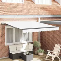 vidaXL Ausziehbare Markise Wei&szlig; 350 x 250 cm Polyester und Aluminium