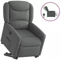 vidaXL Relaxsessel mit Aufstehhilfe Elektrisch Dunkelgrau Stoff