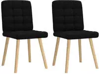 vidaXL Esszimmerst&uuml;hle 2 Stk. Schwarz Stoff