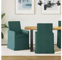 vidaXL Esszimmerst&uuml;hle 2 pcs Dunkelgr&uuml;n 57 x 67 x 95 cm Stoff