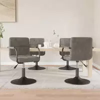vidaXL Esszimmerst&uuml;hle 4 Stk. Drehbar Hellgrau Samt