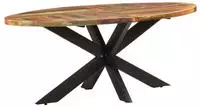 vidaXL Esstisch Oval 200x100x75 cm Altholz Massiv