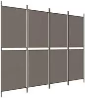 vidaXL 4-tlg. Paravent Anthrazit 200x200 cm Stoff