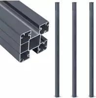 vidaXL Zaunpfosten 3 Stk. Dunkelgrau 185 cm Aluminium