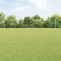 vidaXL Wildzaun mit Pfosten 25 x 1,2 m (B x H) Feuerverzinkter Stahl