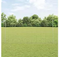 vidaXL Wildzaun mit Pfosten 25 x 1,5 m (B x H) Feuerverzinkter Stahl