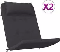 vidaXL Adirondack-Auflagen 2 Stk. Schwarz Oxford-Gewebe