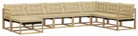 vidaXL Outdoor-Sofagarnitur mit Kissen 8 pcs Wei&szlig; und Beige