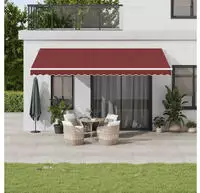 vidaXL Markise Manuell mit LED Weinrot 500x300 cm