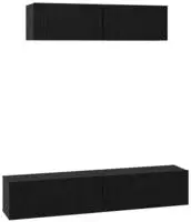 vidaXL TV-Schrankset 4 pcs Schwarz Eichen-Optik Holzwerkstoff