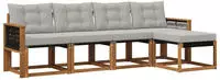 vidaXL Outdoor-Sofagarnitur 5 stk. Natur und Hellgrau