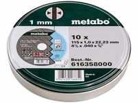 Metabo 616358000, Metabo 616358000 Trennscheibe gerade 115mm 10 St. Stahl, Edelstahl