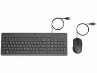 HP 240J7AA#ABD, HP 150 Kabelgebunden Tastatur, Maus-Set Deutsch, QWERTZ Schwarz