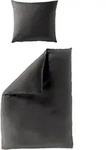 Bettw&auml;sche Mako-Satin GRAFIT (240x220cm, mit 2 Kissen) - 155x220cm, mit 1 Kissen