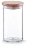 Vorratsglas Bamboodeckel (DH 10,50x17,50 cm) - wei&szlig; - DH 10,50x17,50 cm
