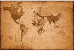Bild VINTAGE WORLD MAP (BH 90x60 cm) - bunt - BH 90x60 cm