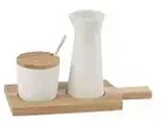 Milch-/Zucker-Set FREUNDE (LBH 17,50x7,50x11,50 cm) - wei&szlig; - LBH...