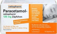 PZN-DE 03953580, Paracetamol ratiopharm 125 mg Z&auml;pfchen 10 stk
