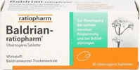 PZN-DE 07052690, Baldrian-ratiopharm &uuml;berzogene Tablette 30 stk