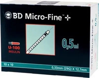 PZN-DE 04400156, embecta Bd Micro-fine+ U 100 Ins.spr. 12,7 mm 100X0.5 ml,