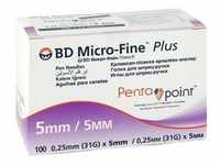 Bd Micro-fine+ 5 Pen-nadeln 0,25x5 mm