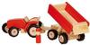 Goki - Holzfahrzeug TRAKTOR mit Anhänger in rot