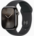 Apple Watch Series 10 4G 42mm Titan Schiefer Sportarmband Schwarz S/M