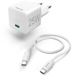 Hama Schnellladeger&auml;t, GaN, USB-C, Super-Mini-Charger, PD, 30 W, Wei&szlig;